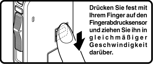 Bedienung des Fingerabdruck-Sensors
