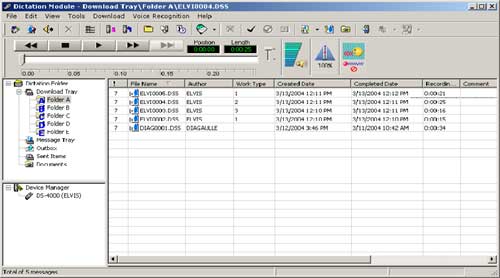 Screenshot dss-Player Pro Dictation Module